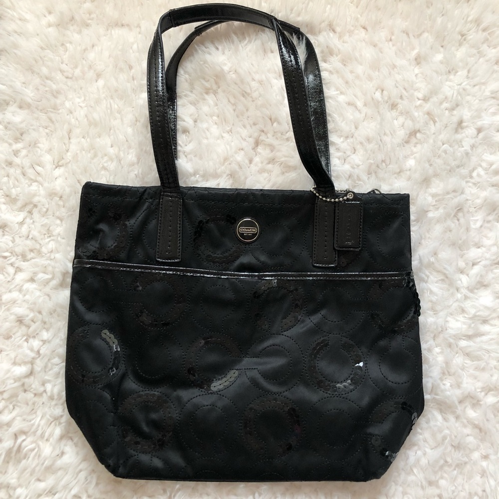 Coach Black Sequin Tote